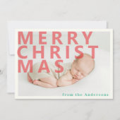 モダンシンプルクリスマス写真ホリデーカード シーズンカード (正面)