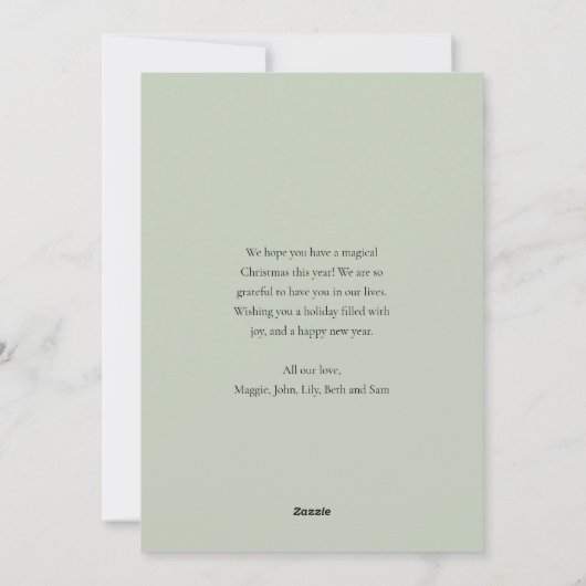 モダンシンプルクリスマス家族の写真コラージュ シーズンカード (裏面)