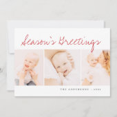 モダンシンプルクリスマス挨拶3枚の写真 シーズンカード (正面)