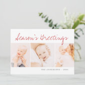 モダンシンプルクリスマス挨拶3枚の写真 シーズンカード (スタンド正面)