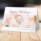 モダンシンプルクリスマス挨拶3枚の写真 シーズンカード