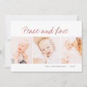 モダンシンプルクリスマス挨拶3枚の写真 シーズンカード (正面)