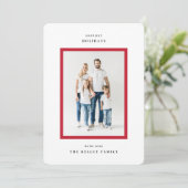 モダンシンプルクリスマス赤フレーム写真最高 シーズンカード (スタンド正面)