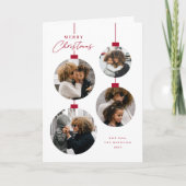 モダンシンプルクリスマス飾り4写真折り シーズンカード (正面)