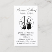 モダンシンプルクリーニングのロゴ白 名刺 (正面)