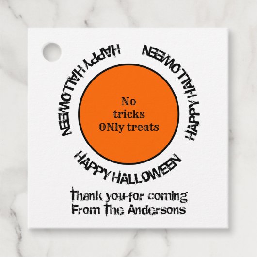 モダンシンプルクールタイポグラフィハッピーハローウィン フェイバータグ (正面)