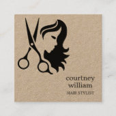 モダンシンプルクール美容師 スクエア名刺 (正面)