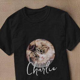 モダンシンプルグランジカスタムバッジPet写真名 Tシャツ