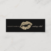 モダンシンプルグリッターの唇、メイクアップアーティスト スキニー名刺 (正面)