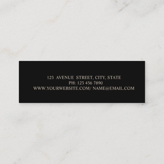 モダンシンプルグリッターの唇、メイクアップアーティスト スキニー名刺 (裏面)