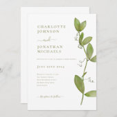 モダンシンプルグリネリー結婚ズ 招待状 (正面/裏面)