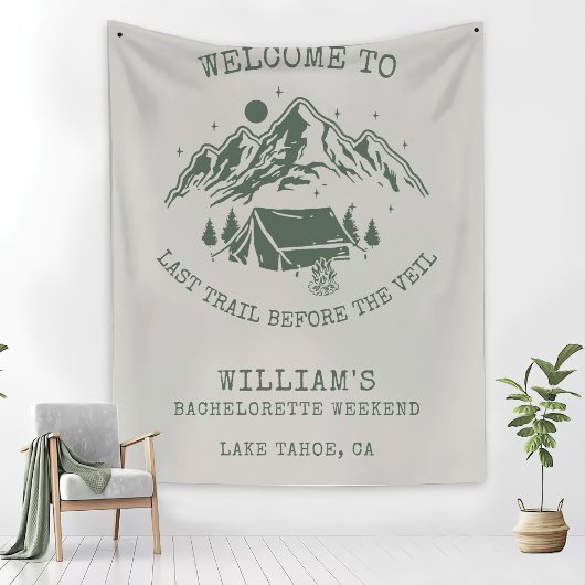 モダンシンプルグリーンキャンプ女子会 フリースブランケット