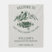 モダンシンプルグリーンキャンプ ブライズパーティー フリースブランケット (正面)