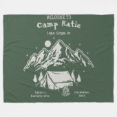 モダンシンプルグリーンキャンプ ブライズパーティ フリースブランケット (正面(横))