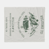 モダンシンプルグリーンキャンプ ブライズパーティ フリースブランケット (正面(横))