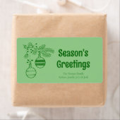 モダンシンプルグリーンクリスマスホリデーファミリーギフト ラベル (インサイチュ)