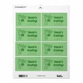 モダンシンプルグリーンクリスマスホリデーファミリーギフト ラベル (フルシート)