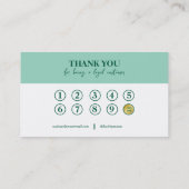 モダンシンプルグリーンミニマエレガントリストロイヤリティ 名刺 (裏面)