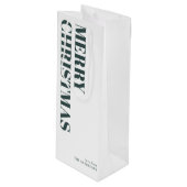 モダンシンプルグリーンメリーコンテンポラリークリスマス ワインギフトバッグ (正面アングル)