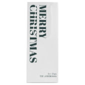 モダンシンプルグリーンメリーコンテンポラリークリスマス ワインギフトバッグ (正面)