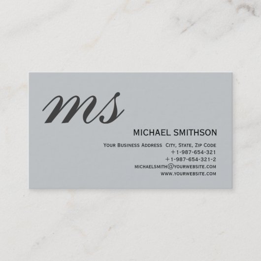 モダンシンプルグレープレーンデザイン名刺 名刺 (正面)