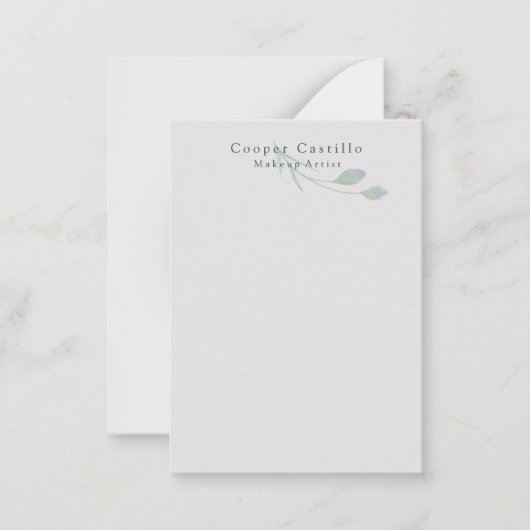 モダンシンプルグレープロフェッショナルミニマルフローラ ノートカード (正面)