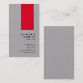 モダンシンプルグレーレッドトレンディーミニマリストプレーン 名刺 (正面/裏面)