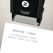 モダンシンプルグレー結婚差出人住所 セルフインキングスタンプ