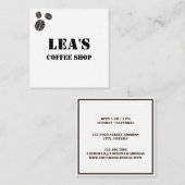 モダンシンプルコーヒーショップブラウンコーヒー豆 スクエア名刺 (正面/裏面)