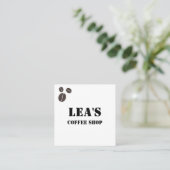 モダンシンプルコーヒーショップブラウンコーヒー豆 スクエア名刺 (スタンド正面)