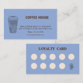 モダンシンプルコーヒーショップロイヤルティカード 名刺 (正面/裏面)