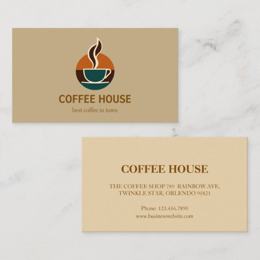 モダンシンプルコーヒーショップ名刺 名刺 (正面/裏面)