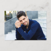 モダンシンプルゴールデンネイビー卒業写真 サンキューカード (裏面)