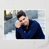 モダンシンプルゴールデンレッド卒業パーティー 箔招待状 (裏面)