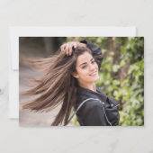 モダンシンプルゴールデン・グリーン卒業パーティー写真 招待状 (裏面)