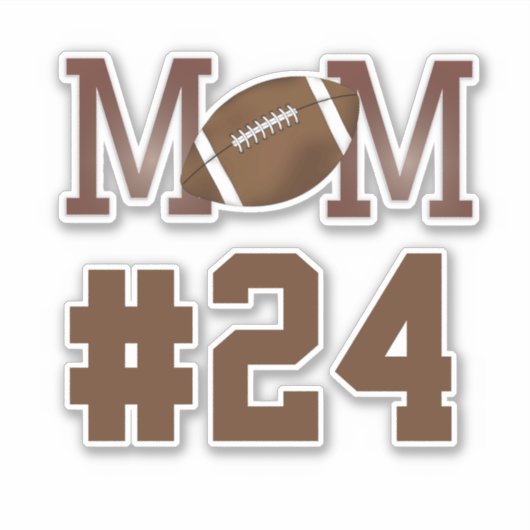 モダンシンプルサッカー母プレーヤーナンバーシック シール (正面)