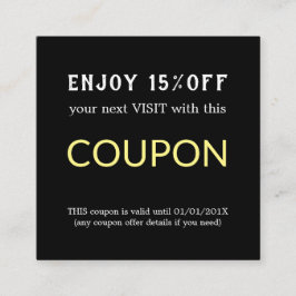 モダンシンプルサロン割引クーポン 割引カード