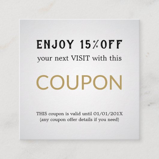 モダンシンプルサロン割引クーポン 割引カード (正面)