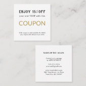 モダンシンプルサロン割引クーポン 割引カード (正面/裏面)