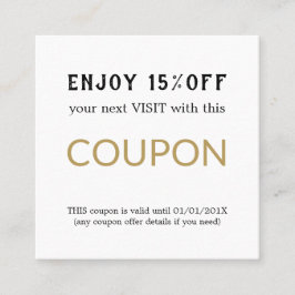 モダンシンプルサロン割引クーポン 割引カード