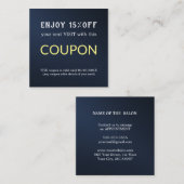 モダンシンプルサロン割引クーポン 割引カード (正面/裏面)