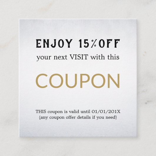 モダンシンプルサロン割引クーポン 割引カード (正面)