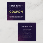 モダンシンプルサロン割引クーポン 割引カード (正面/裏面)