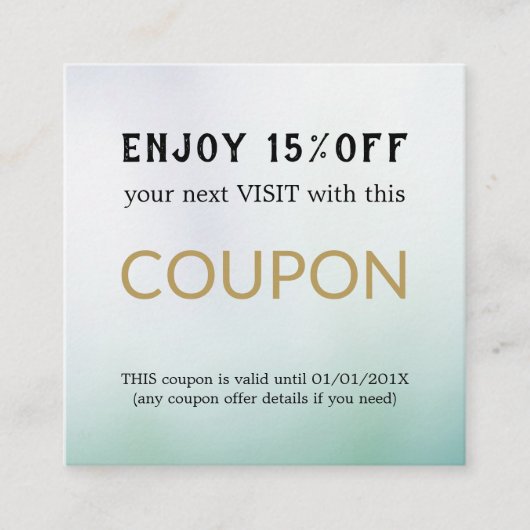 モダンシンプルサロン割引クーポン 割引カード (正面)