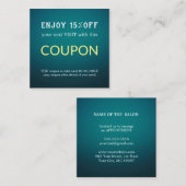 モダンシンプルサロン割引クーポン 割引カード (正面/裏面)