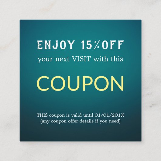 モダンシンプルサロン割引クーポン 割引カード (正面)