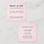 モダンシンプルサロン割引クーポン 割引カード (正面/裏面)