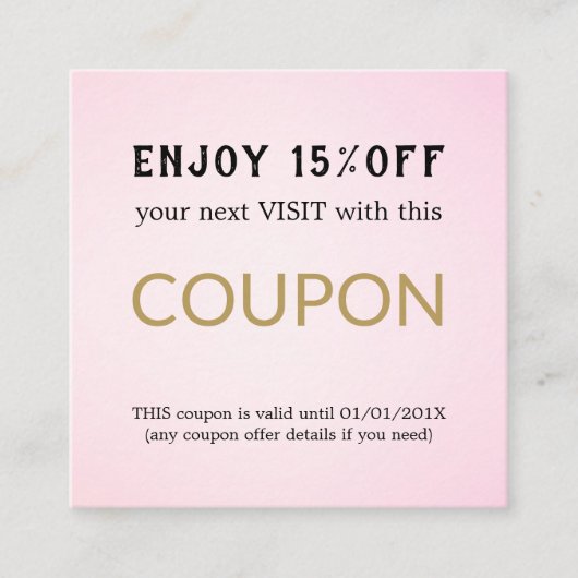 モダンシンプルサロン割引クーポン 割引カード (正面)