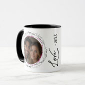 モダンシンプルサークルラブフォトブラック マグカップ (正面左)