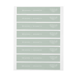 モダンシンプルサージエレガントウェディング ラップアラウンドラベル